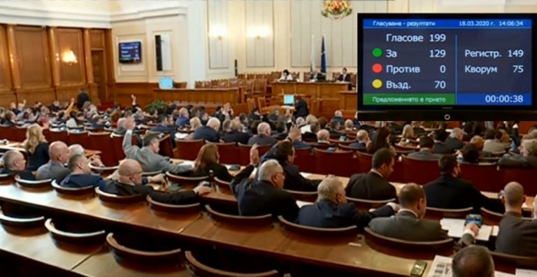 Депутатите приеха на първо четене новия Закон за мерките за извънредното положение