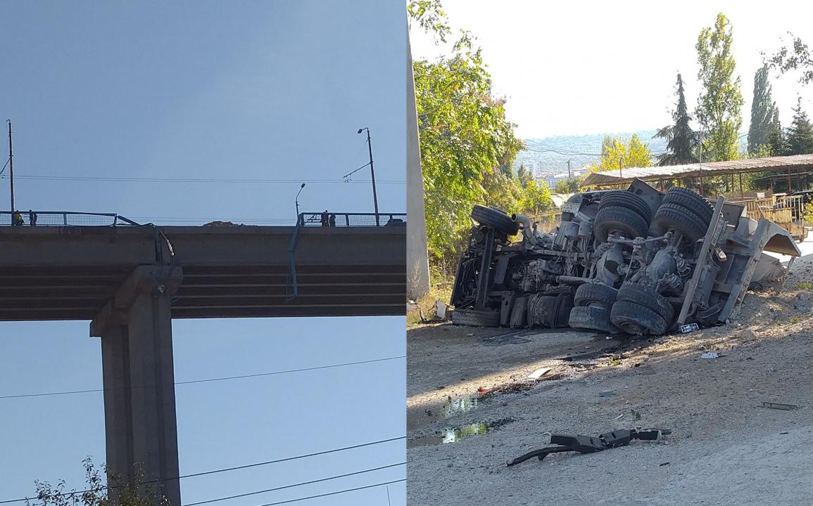 Камион падна от Аспарухов мост във Варна