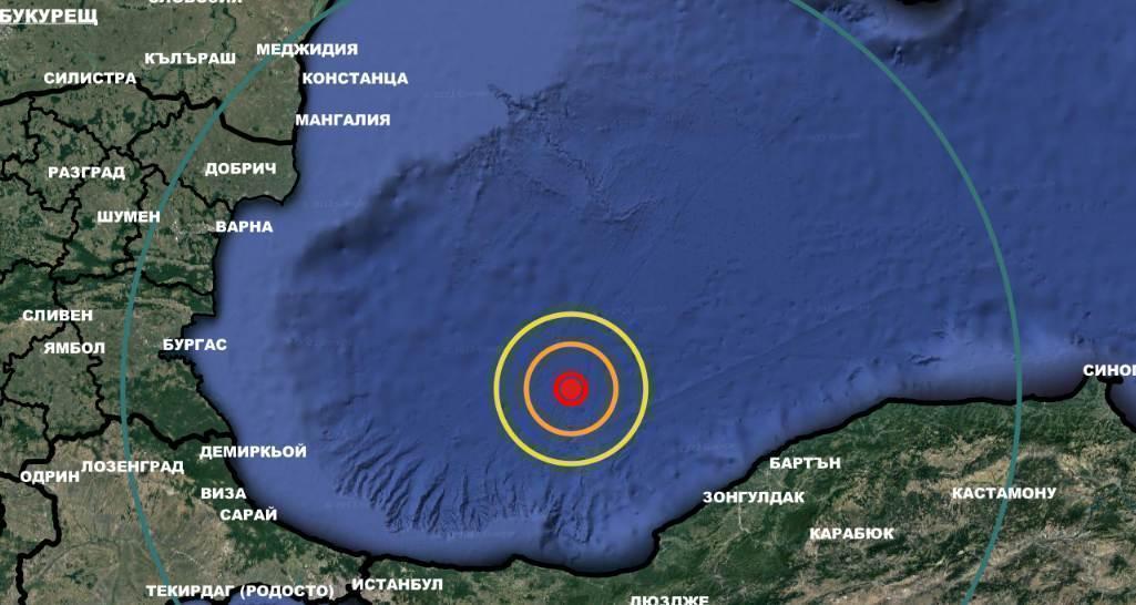 Земетресение в Черно море усетиха във Варна и Бургас
