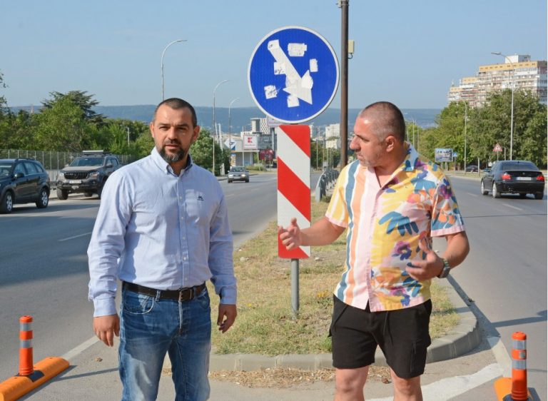 Община Варна поставя пътни ограничители на опасен участък по пътя за кв. „Виница“