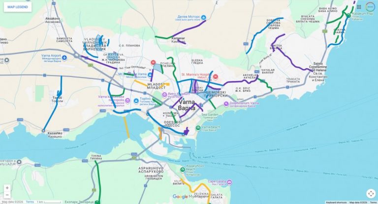 Община Варна представи интерактивна карта на завършените и предвидените за ремонт обекти от публичната инфраструктура