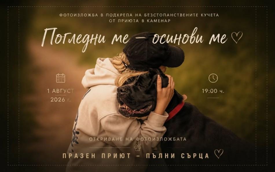 Фотоизложбата „Погледни ме – осинови ме“ представя историите на кучетата от приюта в Каменар